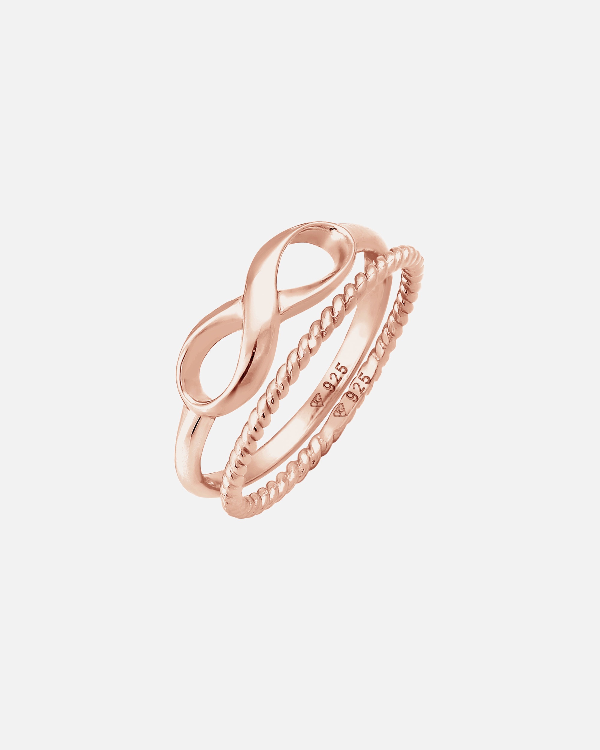 Anello da donna Elli Duo Infinity Twisted Basic Trend Blogger a strati in argento sterling 925