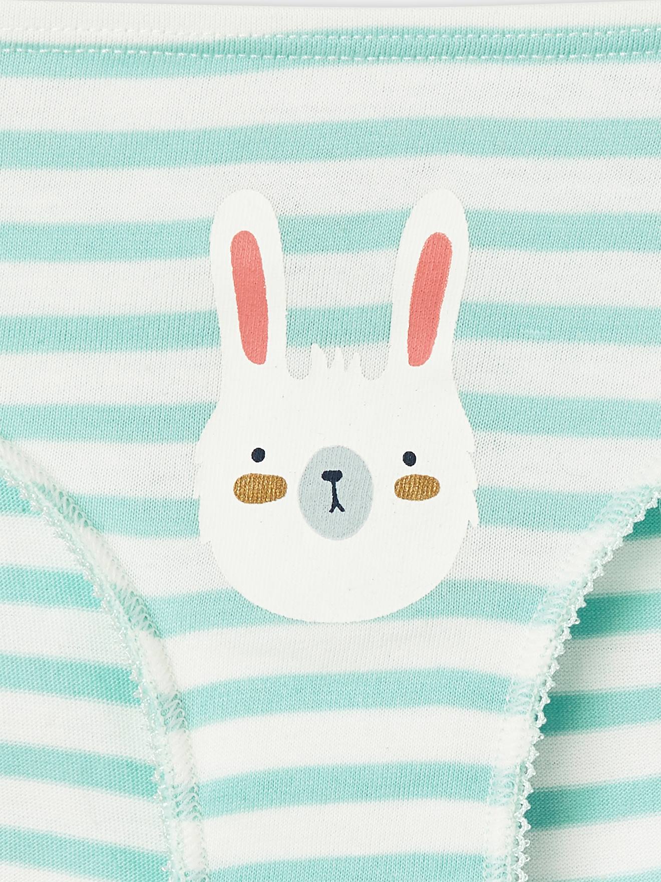 Lot de 7 culottes fille animaux blanc