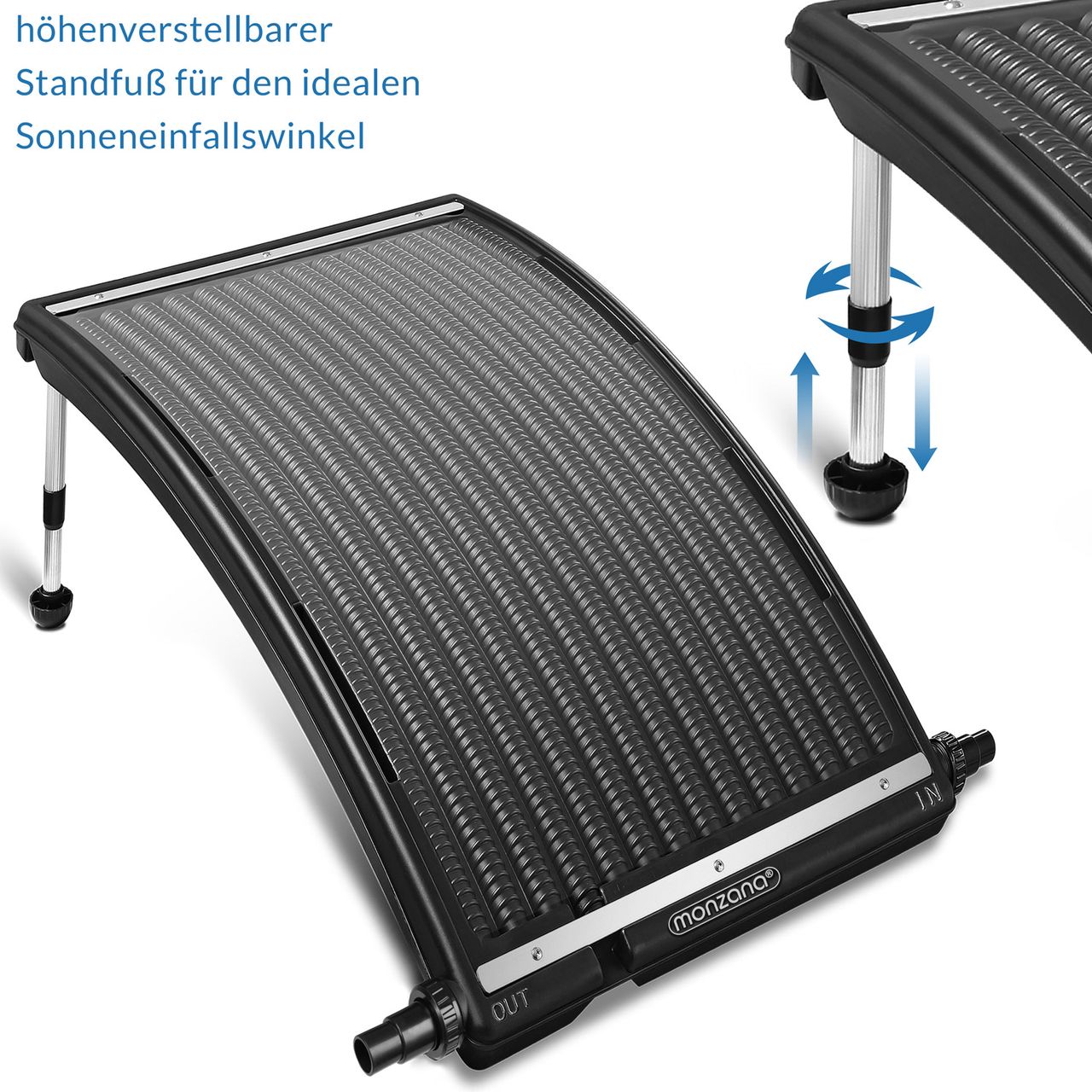 Casaria monzana® Poolheizung Solar Anthrazit 110x69x14cm Sonnenkollektor Solarheizung