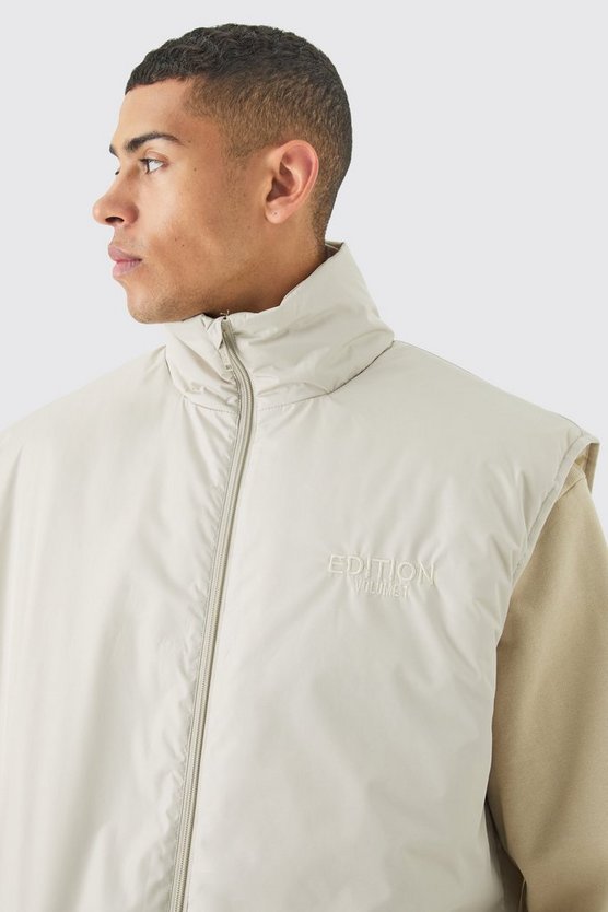 Oversize Weste mit Trichterkragen