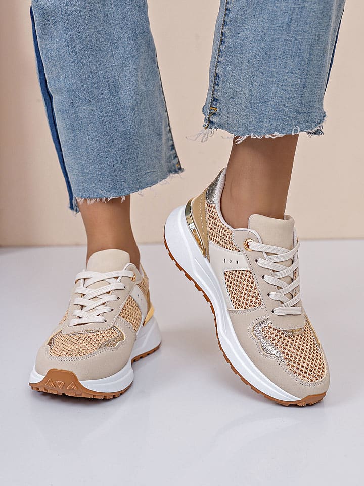 Sixth Sens Sneakers in Creme/ Beige/ Gold günstig kaufen