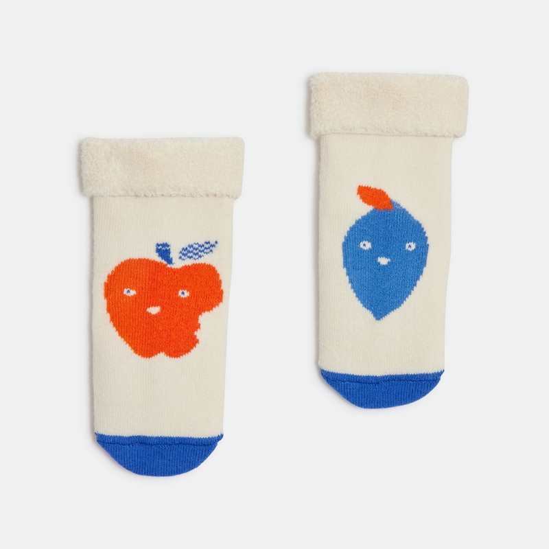 Chaussettes bébé garçon écrues à motifs fruits beige Catimini