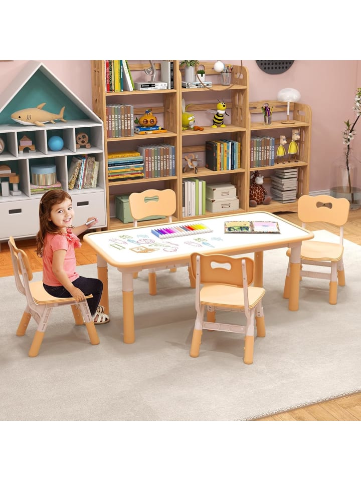 COSTWAY Kindersitzgruppe 5 tlg. ab 18 Monaten in Hellbraun günstig kaufen onesize
