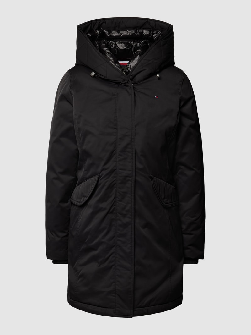 Funktionsjacke mit Kapuze in schwarz