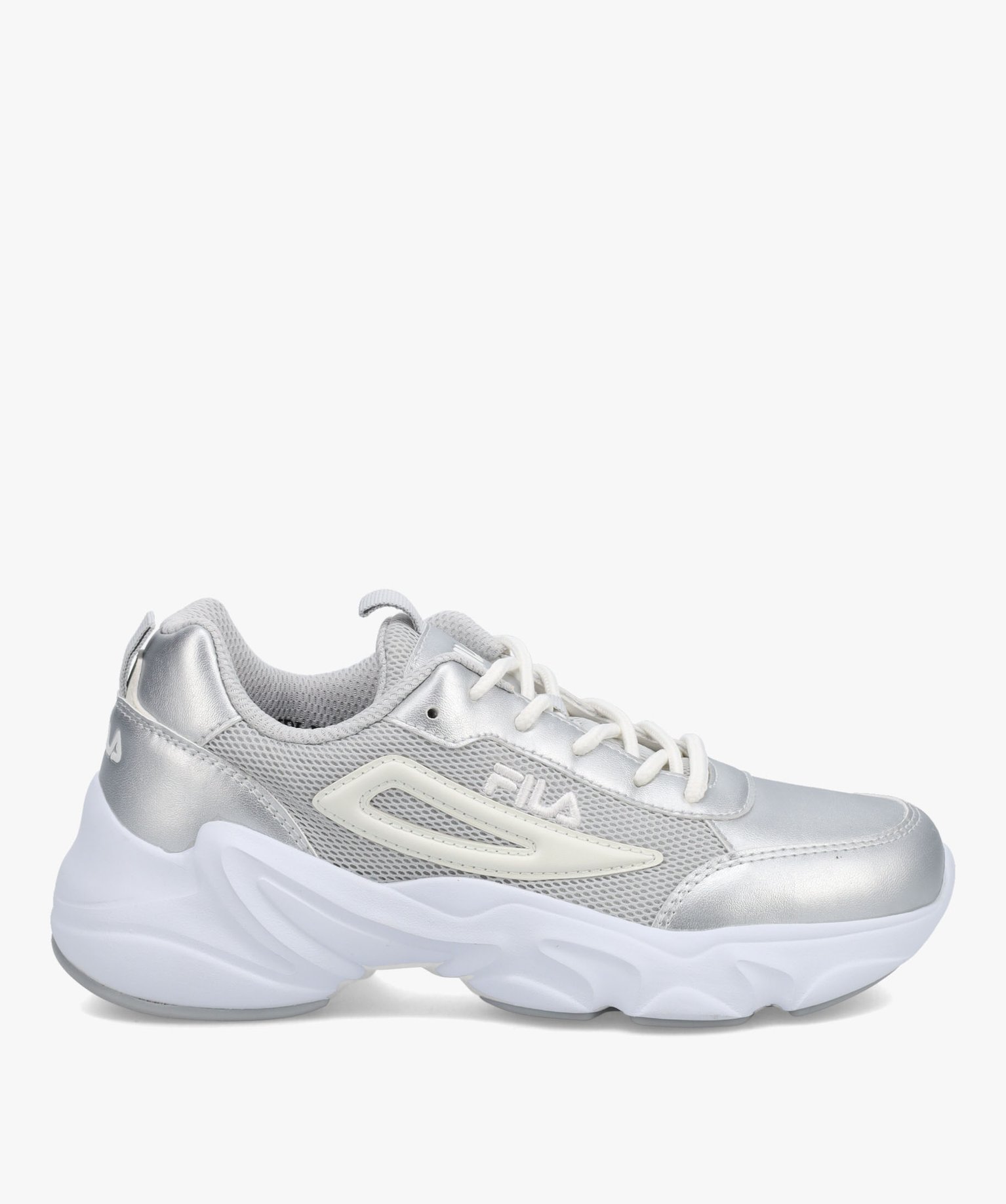 Baskets femme multi-matières à détails brillants – Fila... argent | GEMO