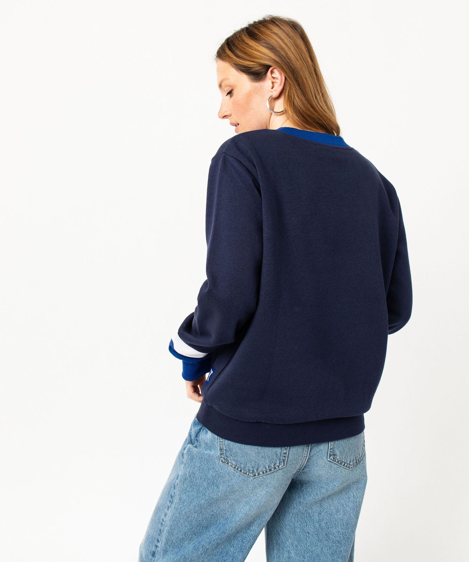 Sweat molletonné avec large inscription femme - Yale bleu | GEMO