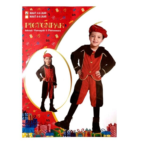 Sinterklaas helper costume children's costume red, 6-8 years