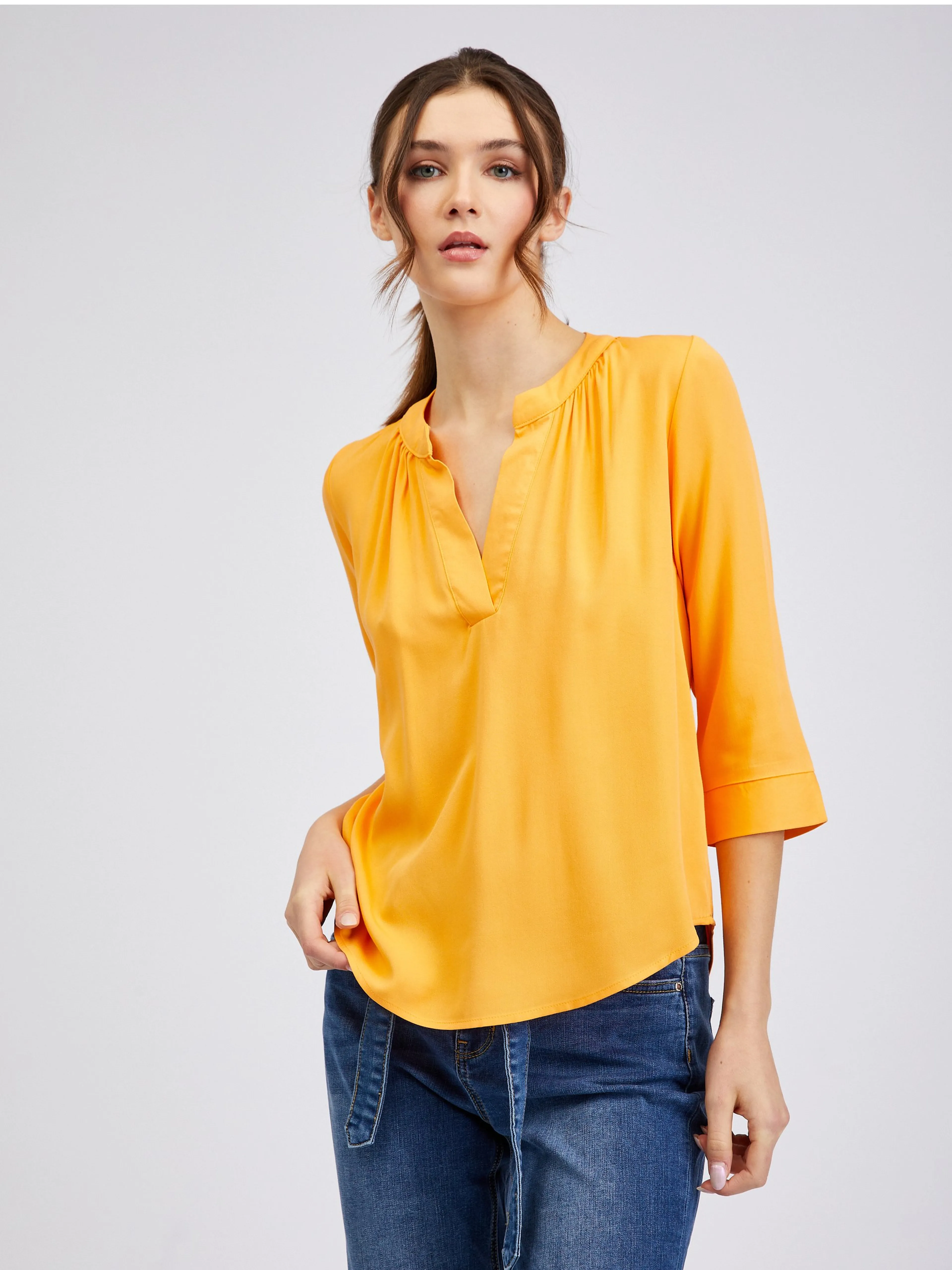 Orangefarbene Damenbluse ORSAY