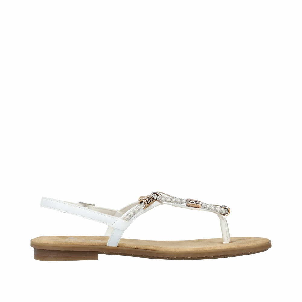 RIEKER Klassische Sandalen weiss FSK Damen Sandalen