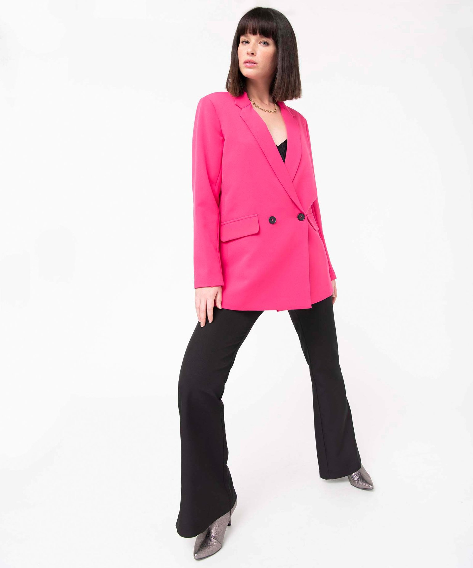 Veste blazer fermeture croisée femme rose | GEMO