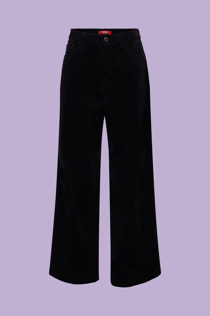 Cordhose mit weitem Bein und hohem Bund