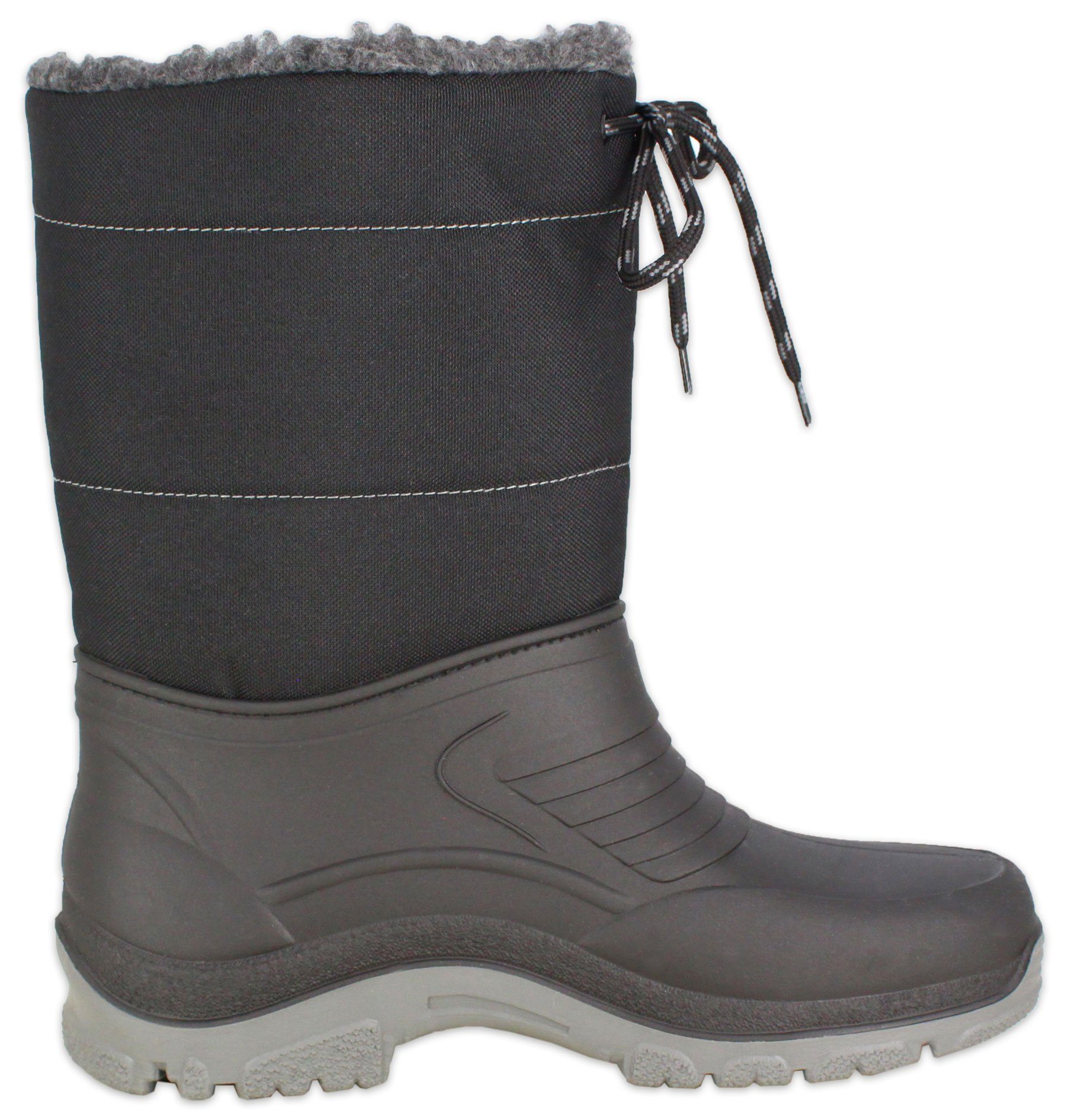 Beck Herren Winterstiefel Hiker mit kuscheligem Warmfutter Gummistiefel (für warme Füße bei Kälte und Schnee) Stoffschaft mit Schnürung, Doppelgrößen