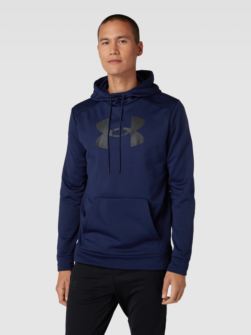 Hoodie mit Logo-Print in marineblau