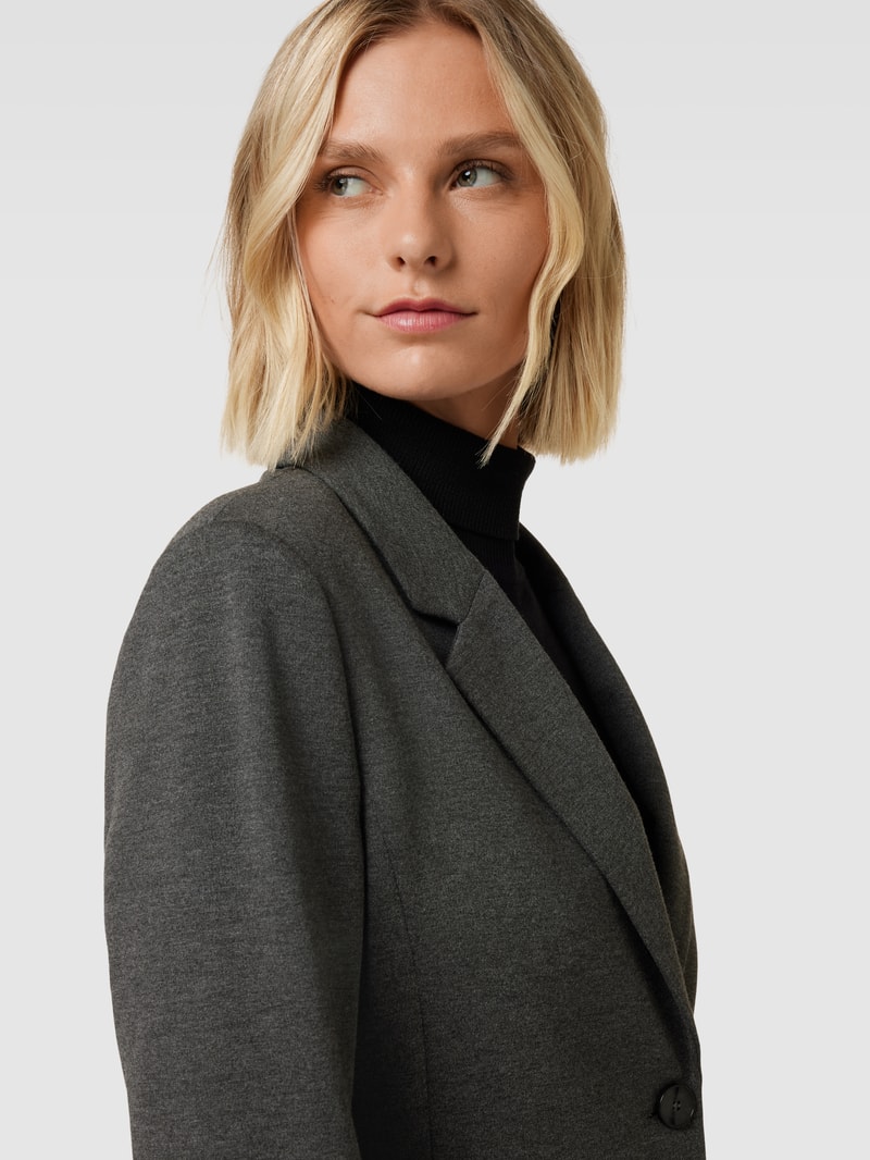 Blazer mit Knopfverschluss in mittelgrau meliert
