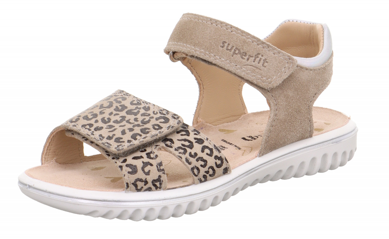 SPARKLE - Beige Sandale mit Klettverschluss