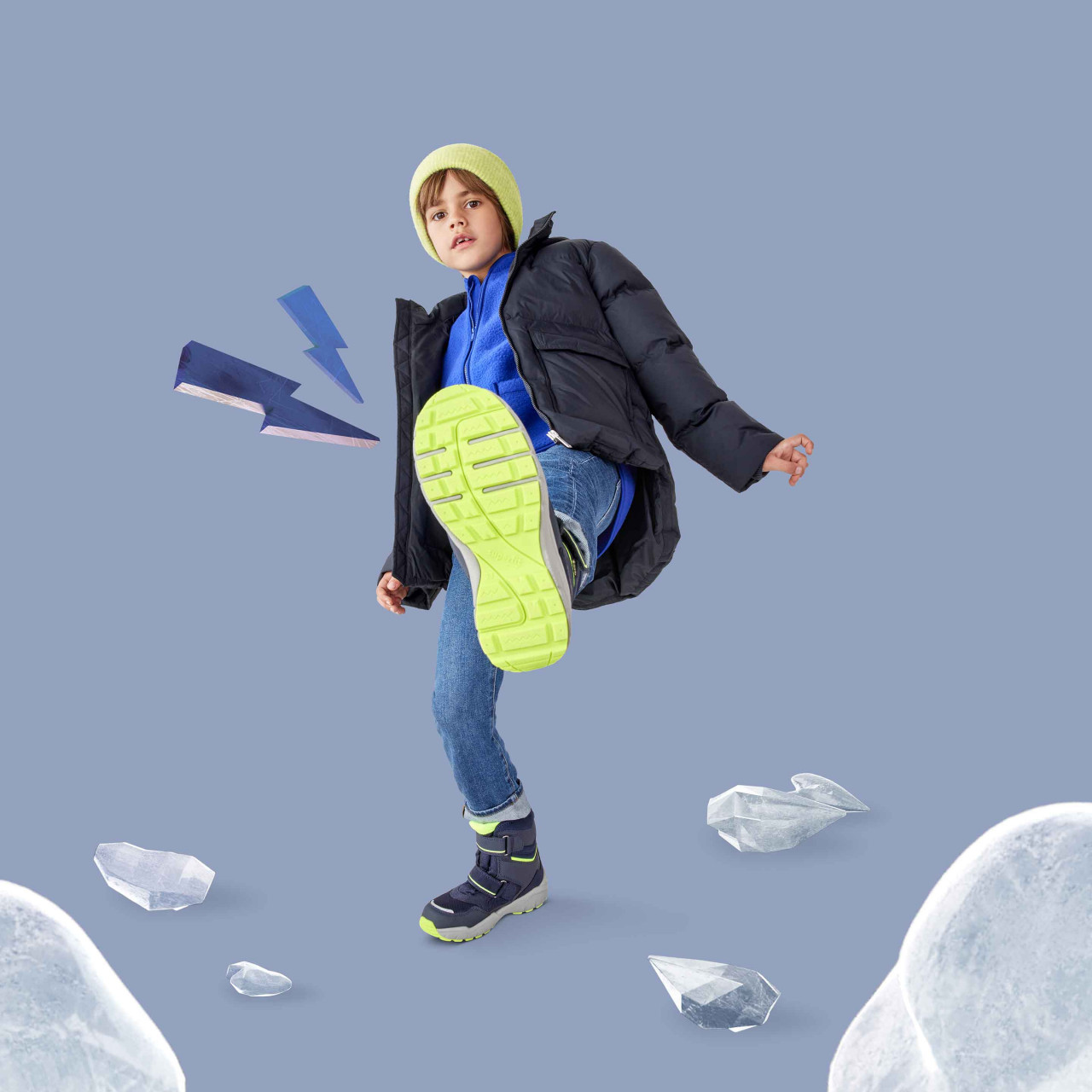 CULUSUK 2.0 - Blau/Gelb Boots mit Klettverschluss