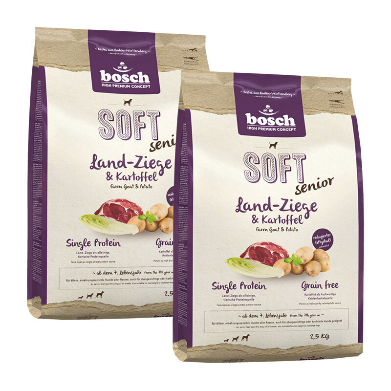 bosch Hundetrockenfutter bosch Soft Senior Land-Ziege & Kartoffel 2x2,5 kg