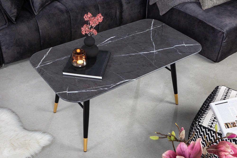 riess-ambiente Couchtisch PARIS 110cm anthrazit / schwarz-gold (Einzelartikel, 1-St), Wohnzimmer · Kristallglas · Marmor-Dekor · Stube