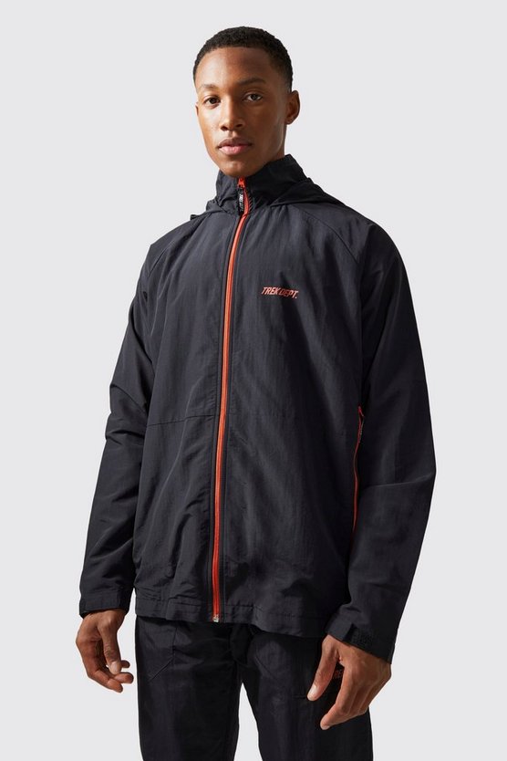 Active Oversize Nylon-Jacke in Knitteroptik