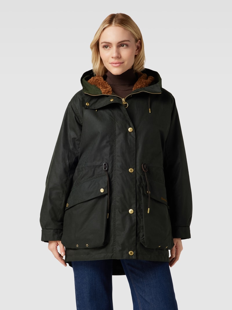 Jacke mit Kapuze Modell 'GRANTLEY' in olivgrün