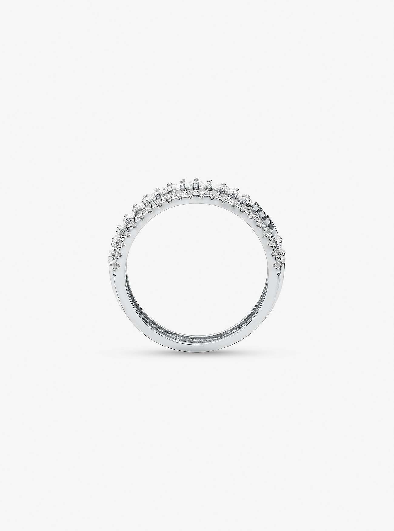 Ring i sterlingsølv belagt med edelmetall og pavé - SØLV