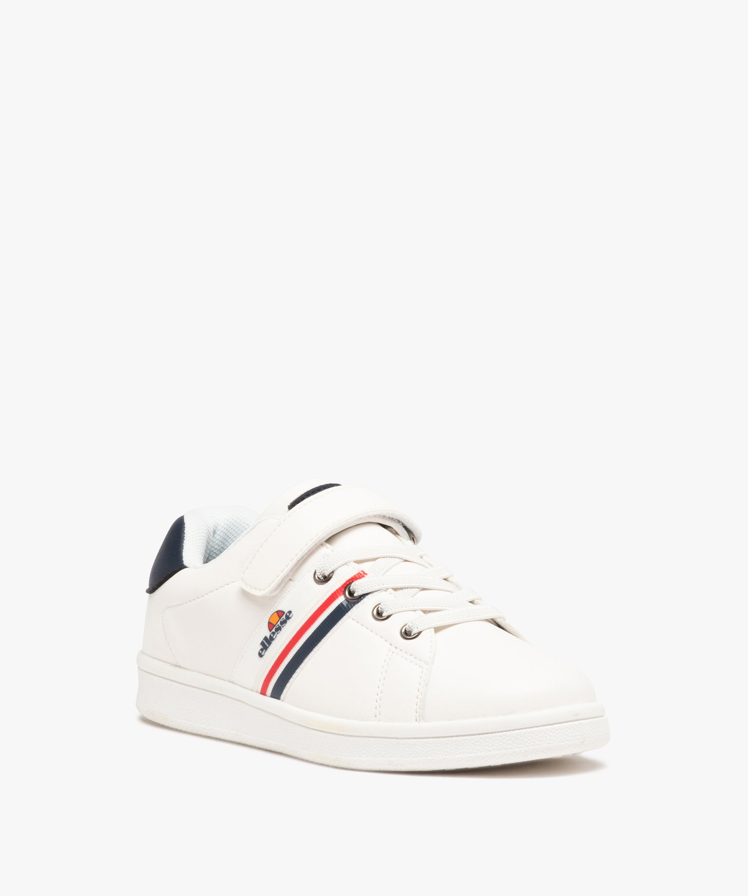 Baskets Garçon à scratch avec rayures contrastantes - Ellesse blanc | GEMO