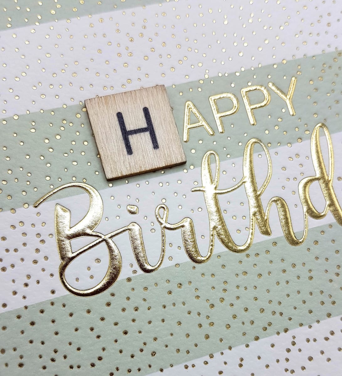 Grußkarte Geburtstag Holz Scrabblestein, 1 St