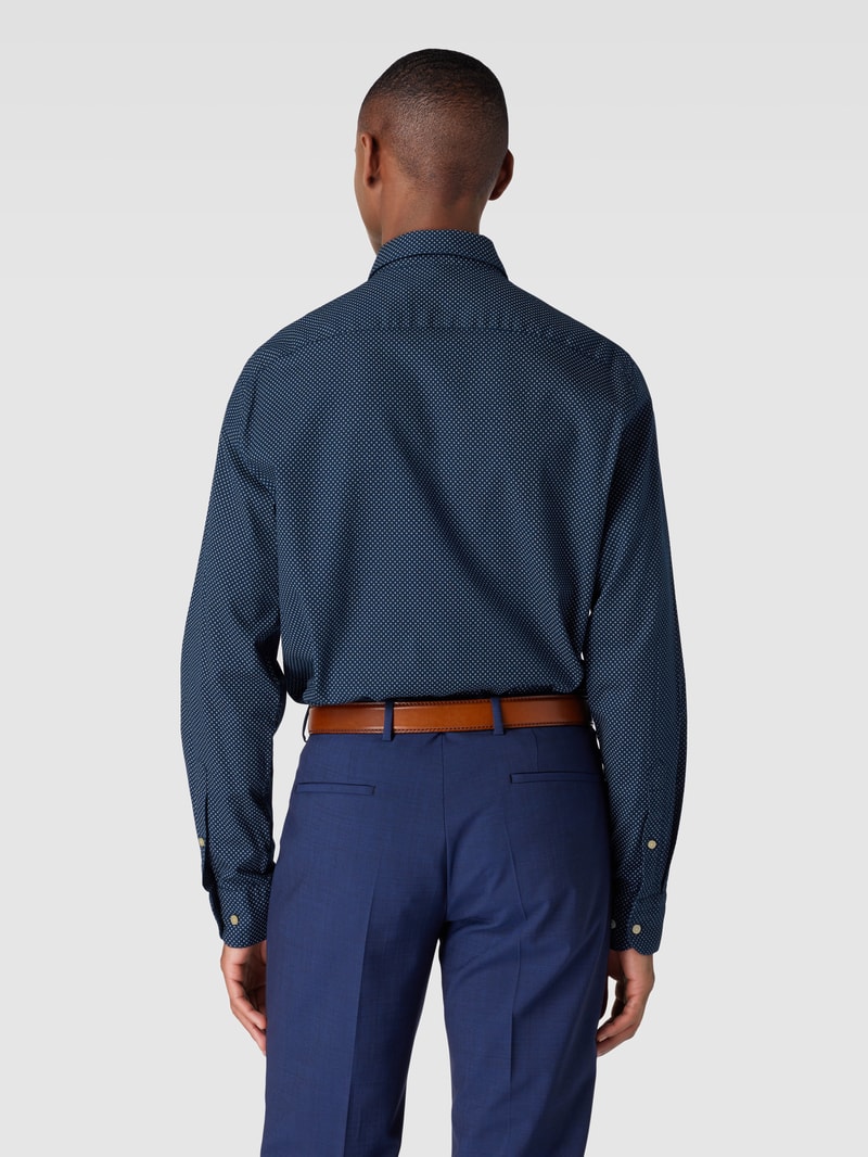 Regular Fit Business-Hemd mit Kentkragen in marineblau