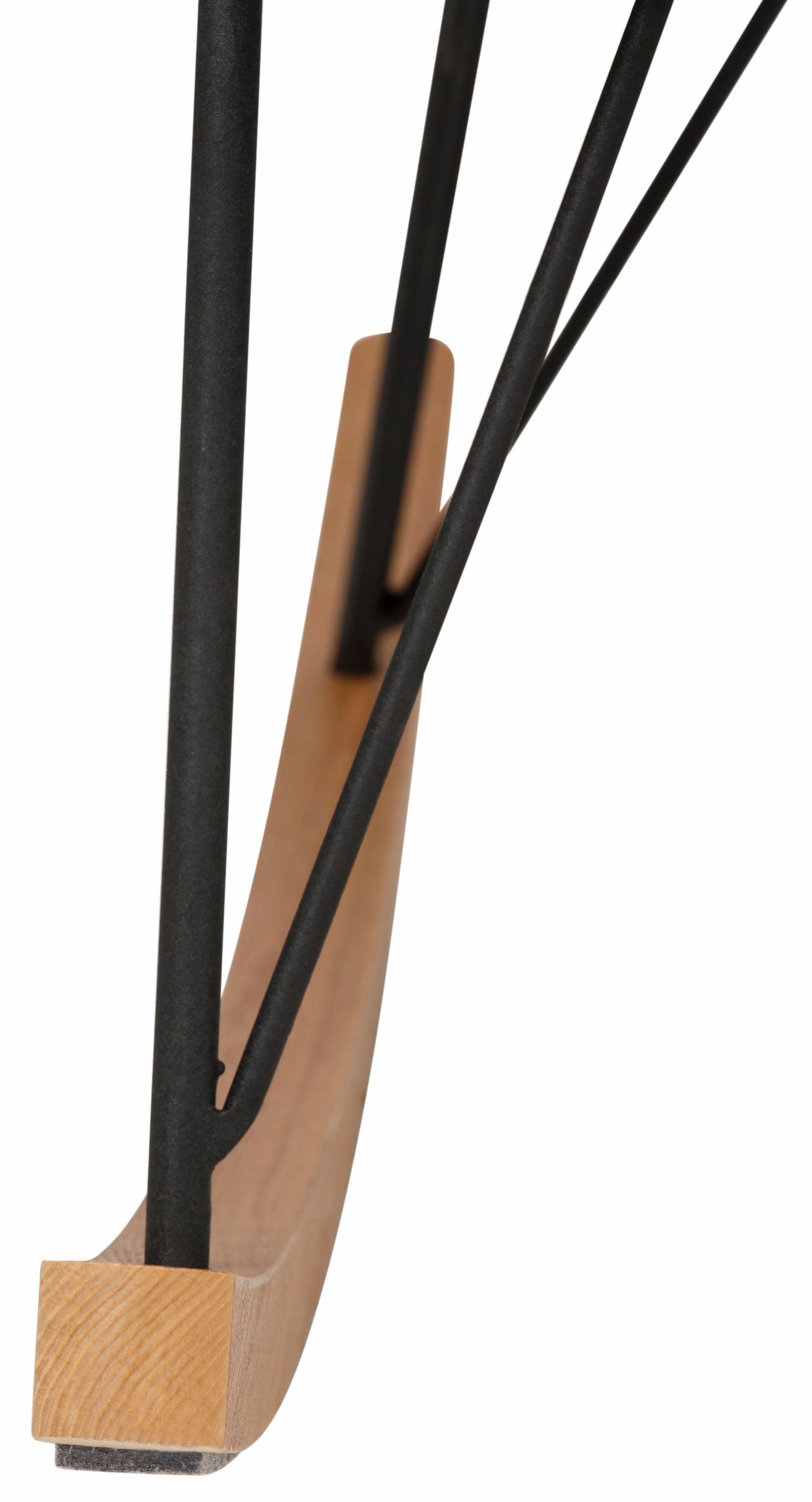 Home affaire Schaukelstuhl Tampa, Stahlbeine mit Holzkufen, moderne Optik, Korpus gepolstert