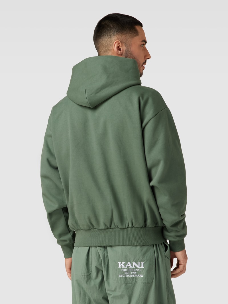 Hoodie mit Logo-Stitching Modell 'Signature' in bottle