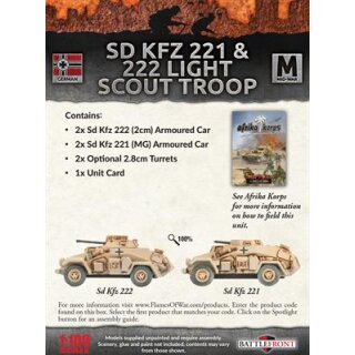 Afrika Korps SD KFZ 221 & 222 Light Scout Troop