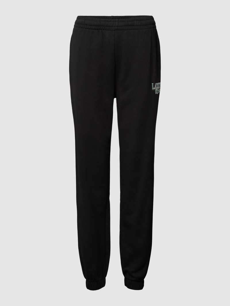 Sweatpants mit Label-Print in schwarz