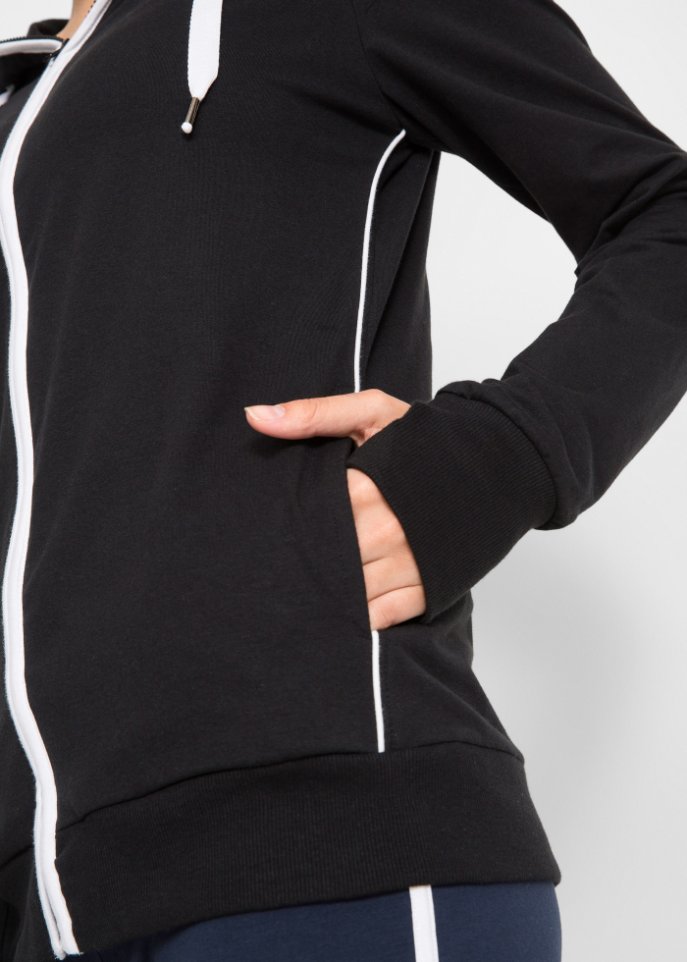 Stretch-Sweatjacke mit Baumwolle