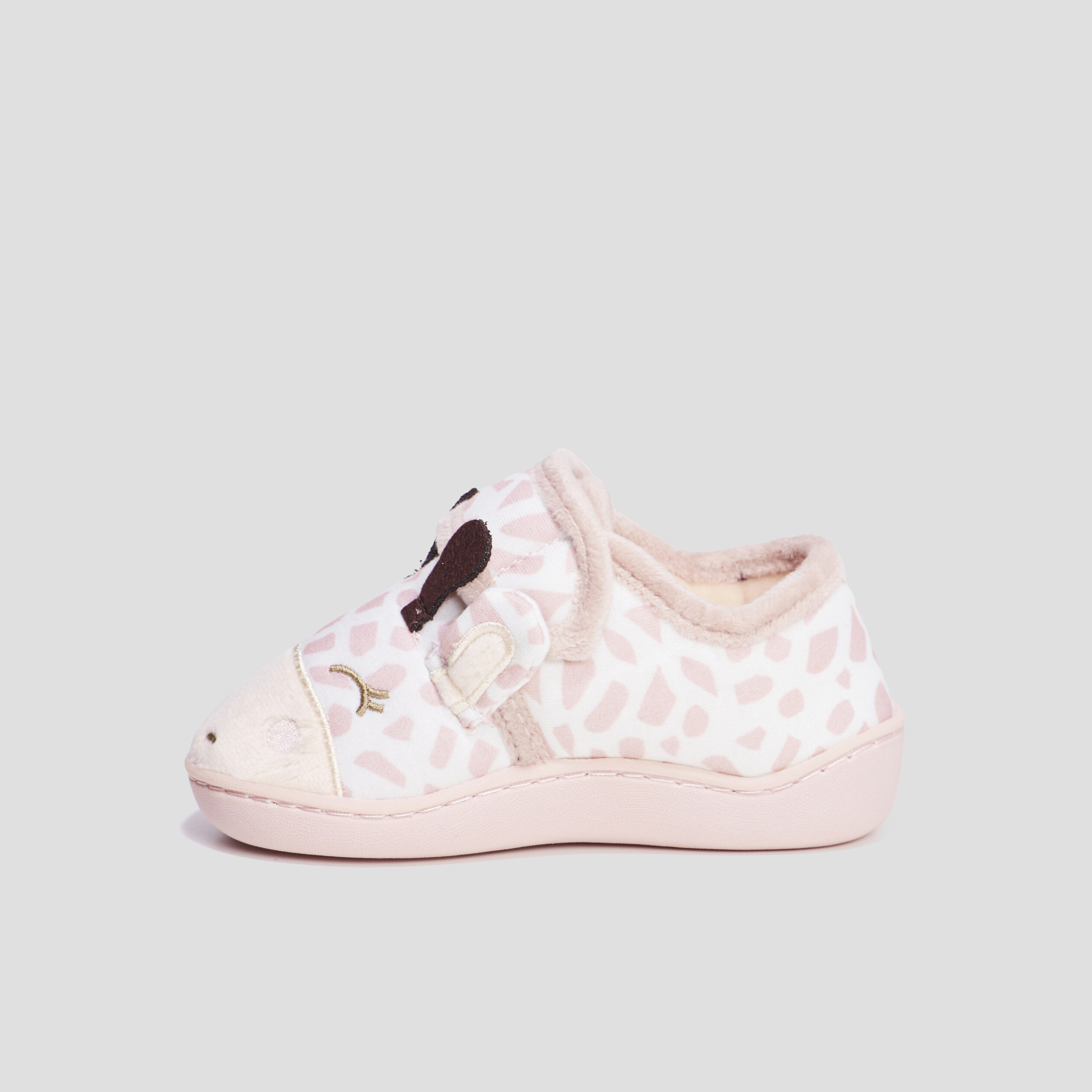 Chaussons emboîtant à scratchs rose fille | La Halle