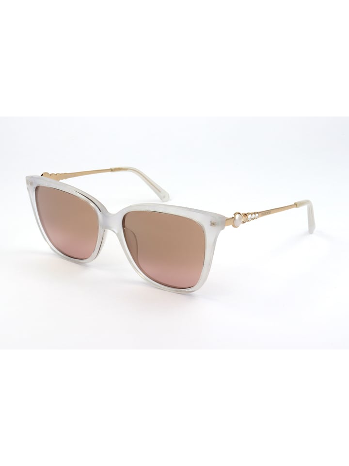 Swarovski Damen-Sonnenbrille in Weiß-Gold/ Hellbraun günstig kaufen 55