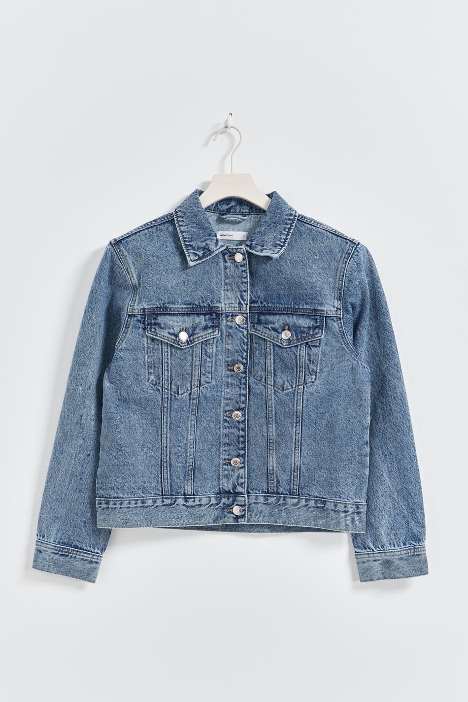 Shoulder padded denim jacket