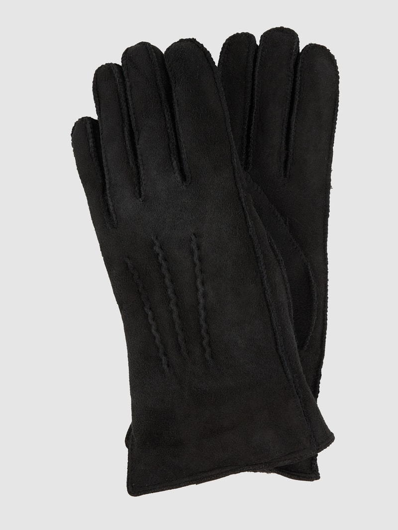 Handschuhe aus Lammshearling in schwarz