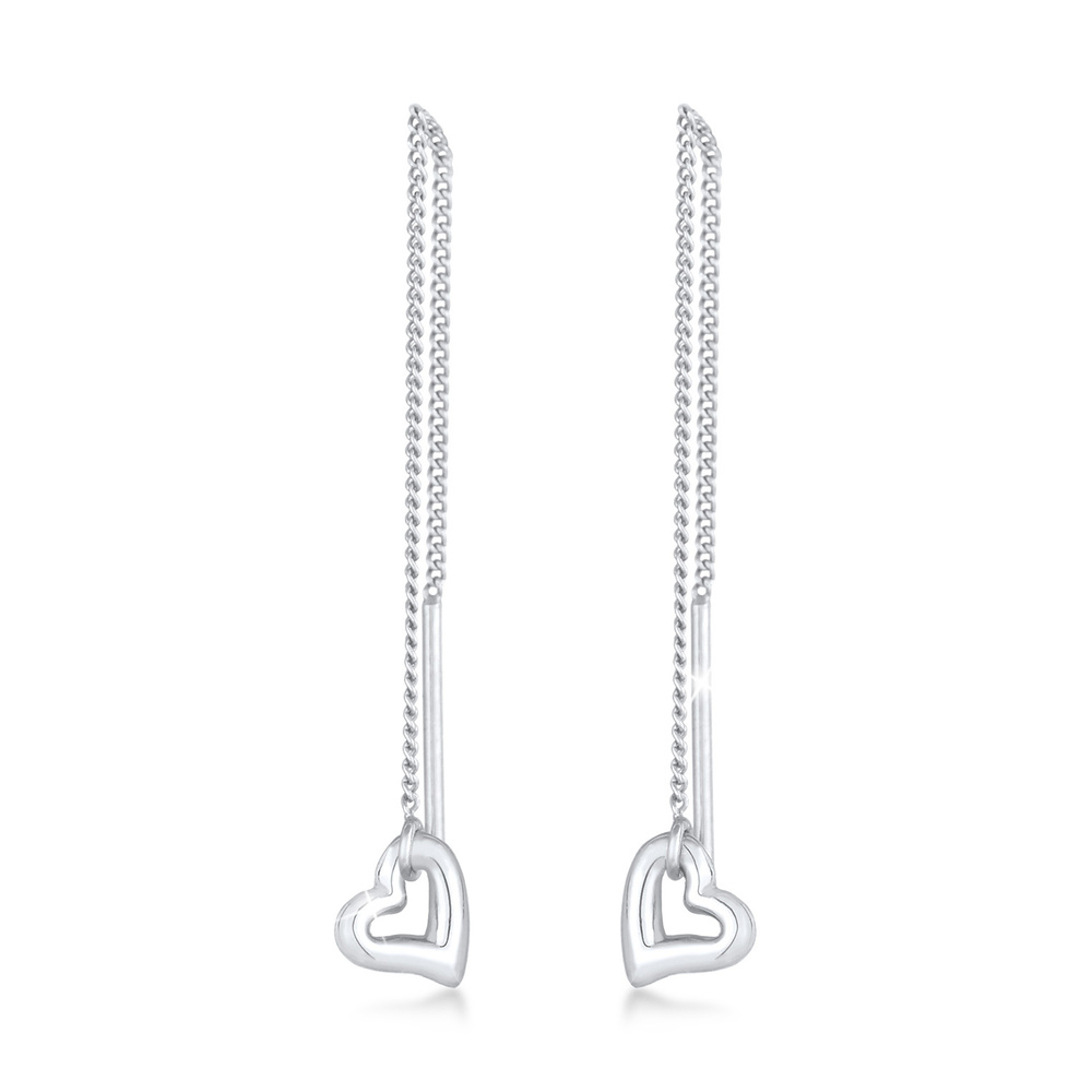 Elli Elli Boucles d'Oreilles Boucles d'oreilles dames Pull Through Heart Basic Trend e Boucles d'oreilles