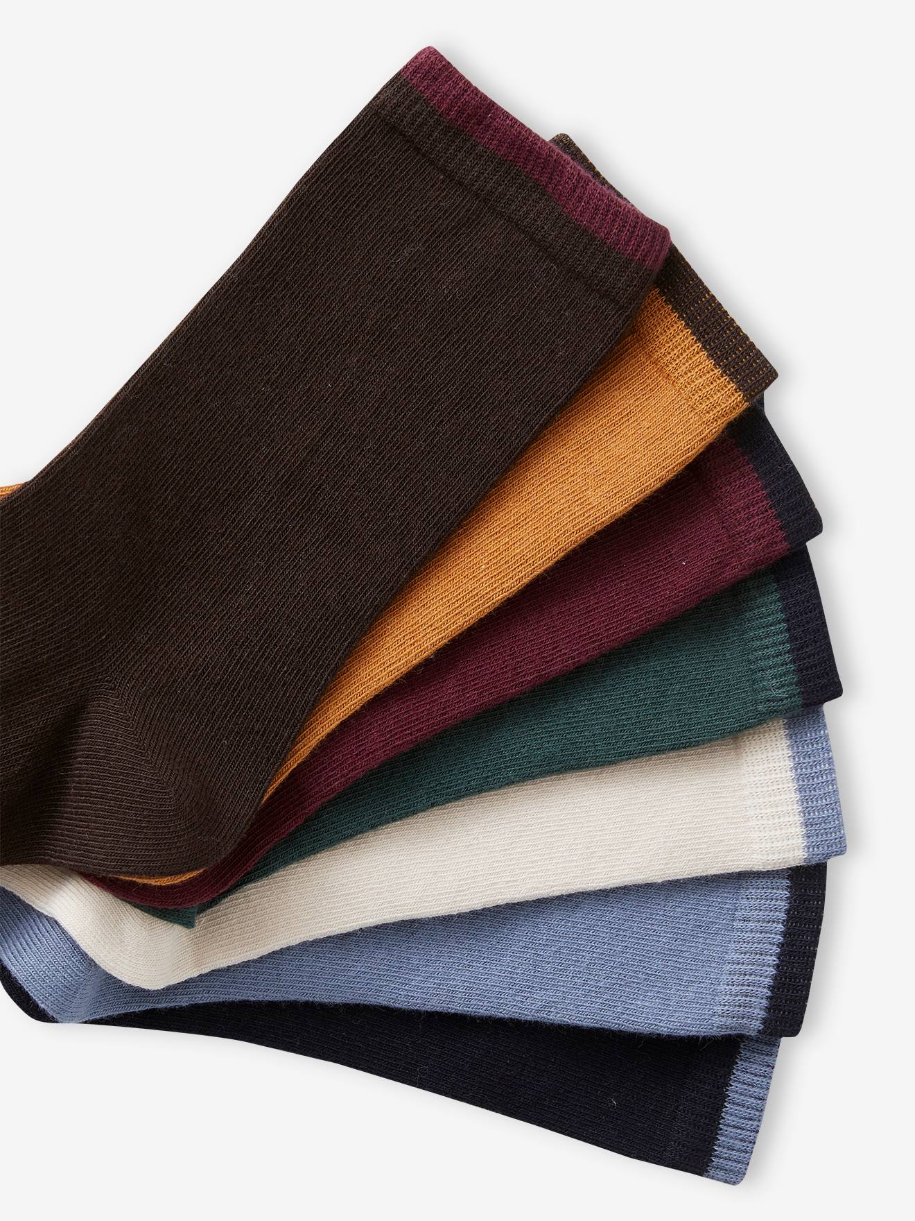 Lot de 7 paires de chaussettes garçon BASICS chocolat