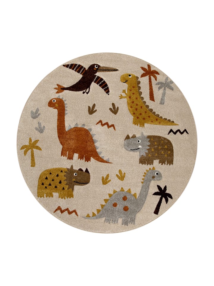 Smart Kids Kinderteppich T-Rex & Friends in sand beige meliert günstig kaufen