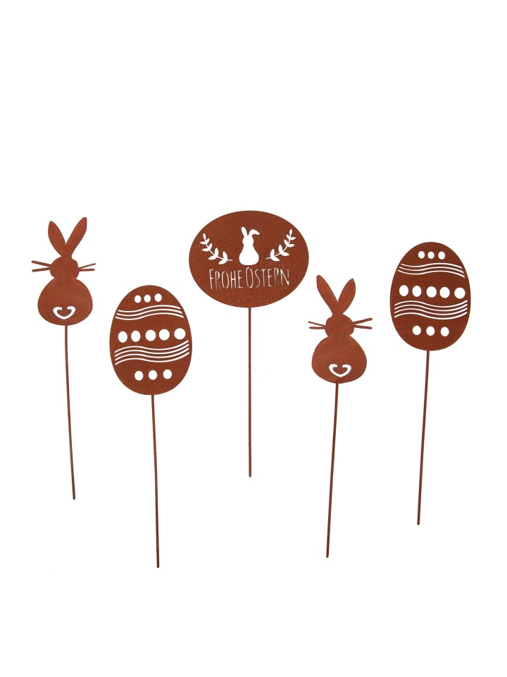 UNUS 5er Set Gartenstecker Rost Ostern in Braun günstig kaufen onesize