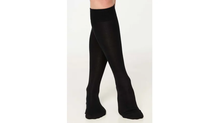 NUR DIE Damen Kniestrümpfe schwarz