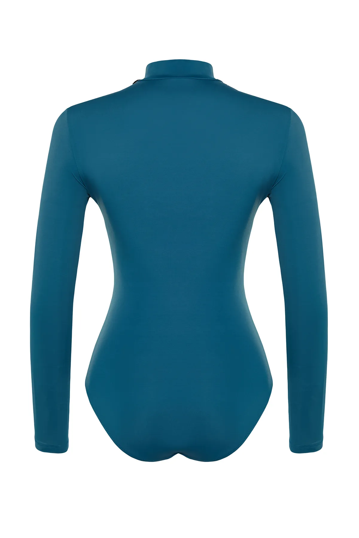 Trendyol Collection  Langärmliger normaler Surf-Badeanzug in Petrol mit Reißverschluss TBESS20MA0301