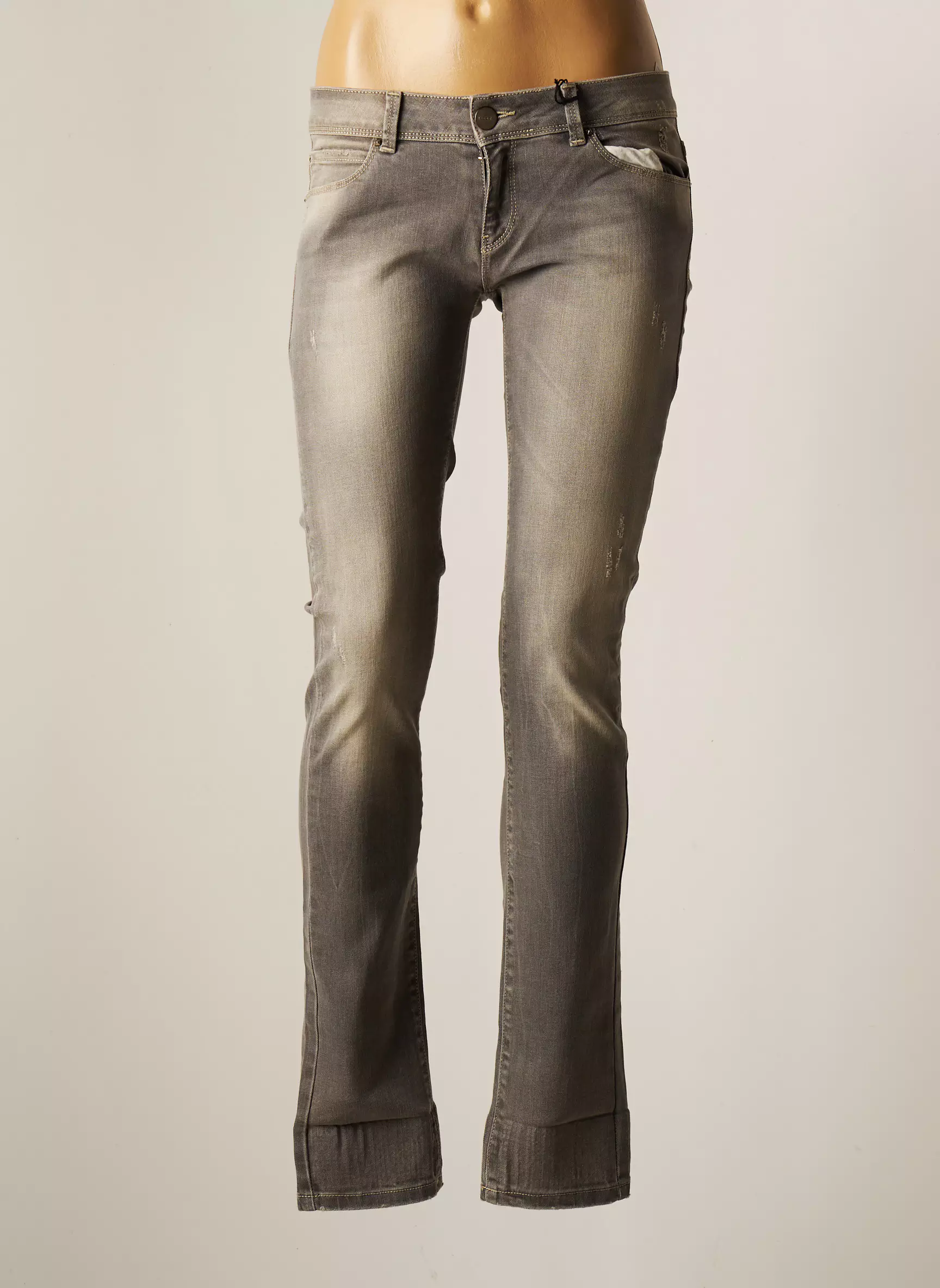 Kocca Jeans Coupe Slim Femme couleur gris