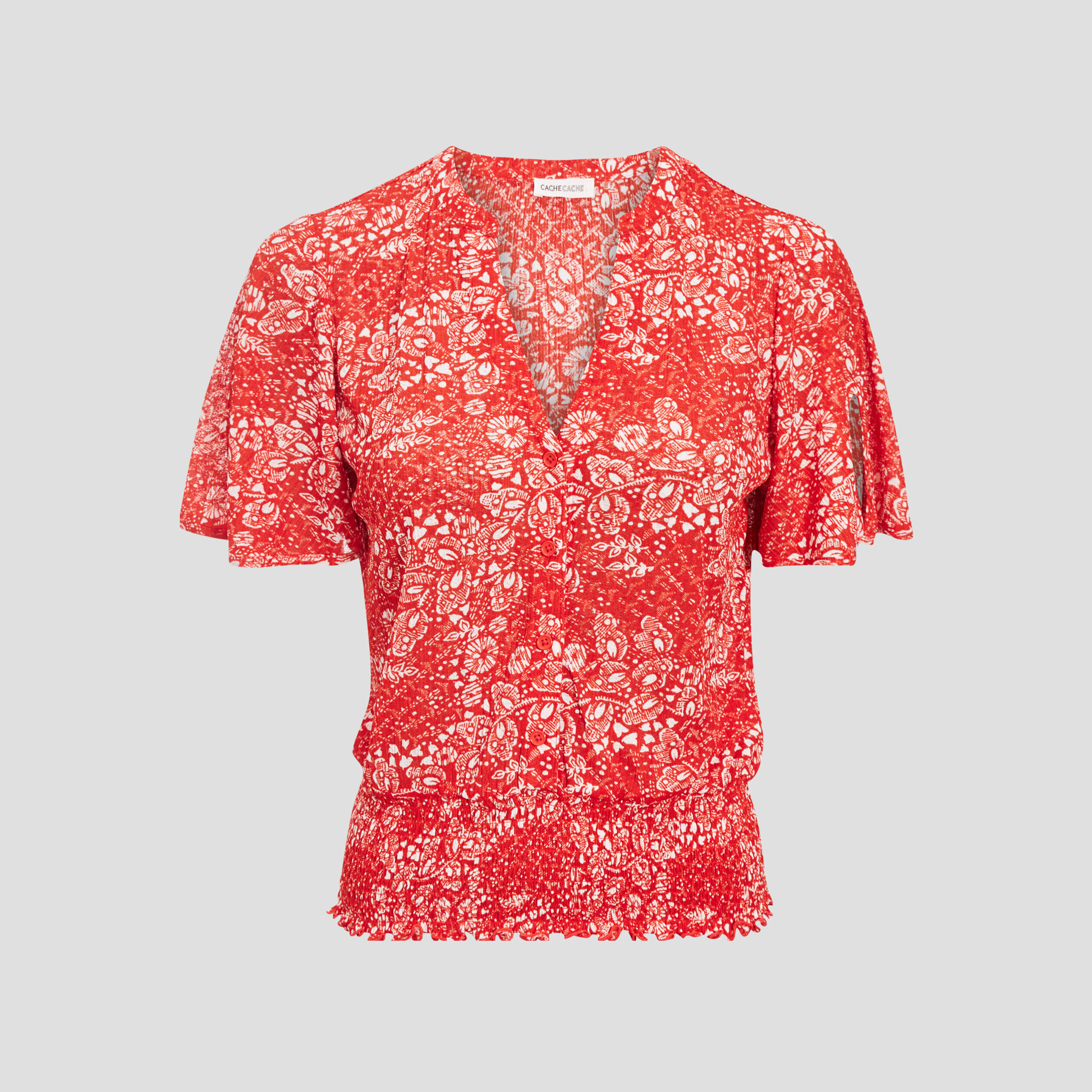 T-shirt manches courtes rouge femme | Cache Cache