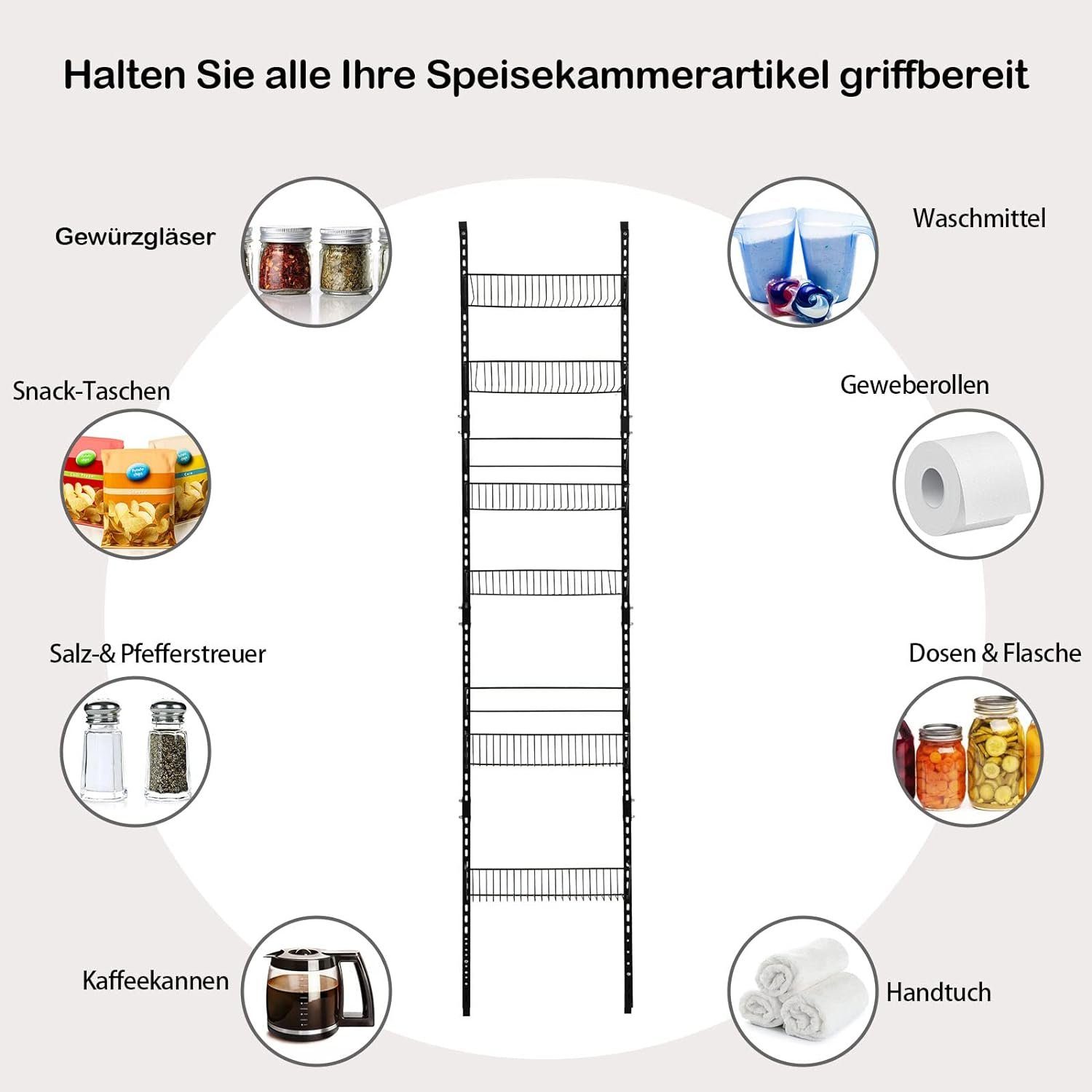 KOMFOTTEU Gewürzregal Speisekammerregal, mit 6 Körben