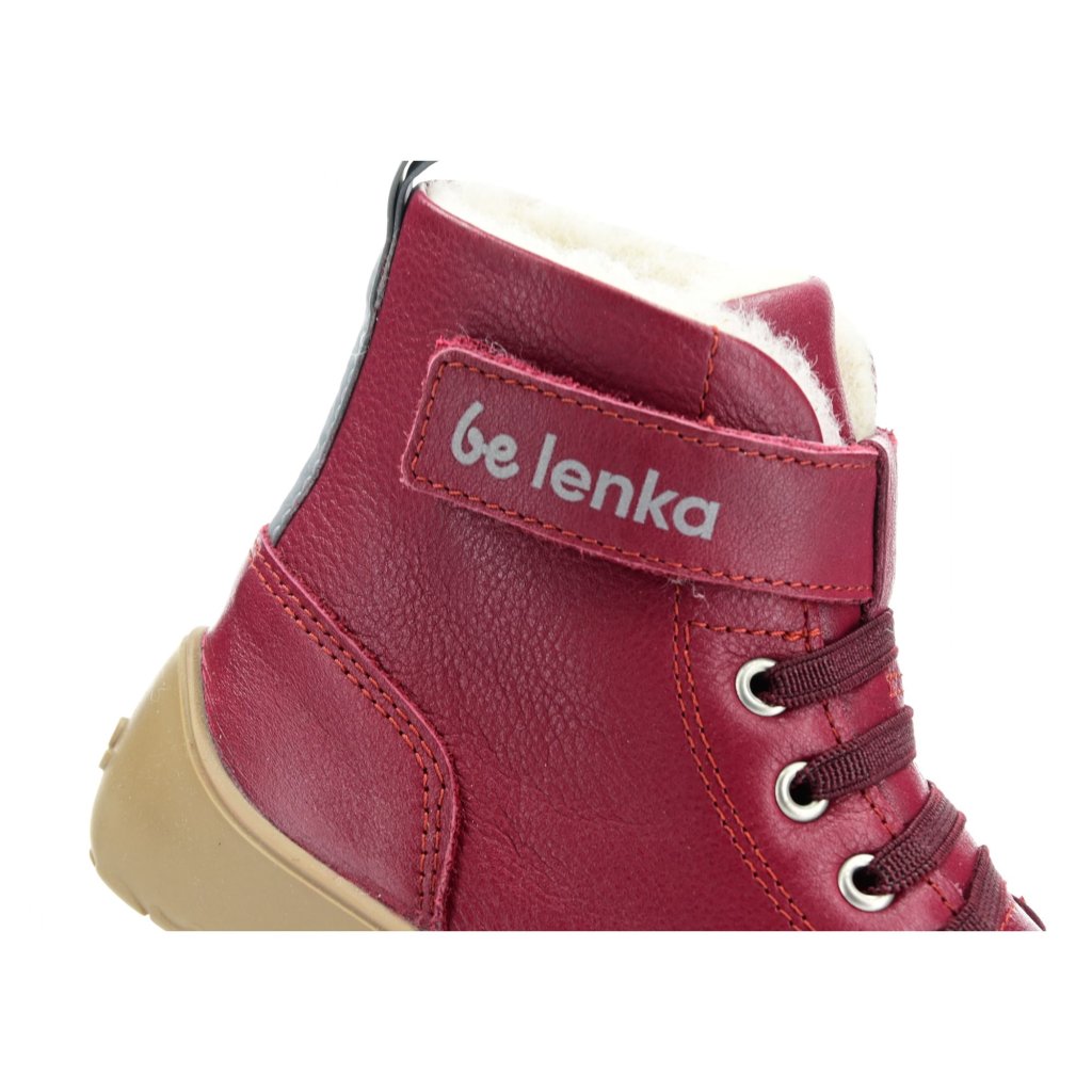 Be Lenka Winter Kids Dark Cherry Red Winter-Barfußschuhe