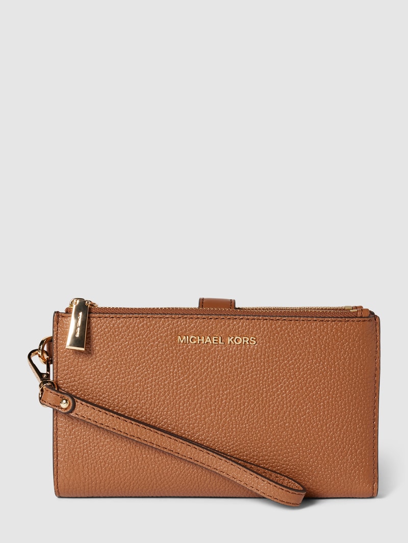 Portemonnaie aus echtem Leder Modell 'Jet Set' in cognac