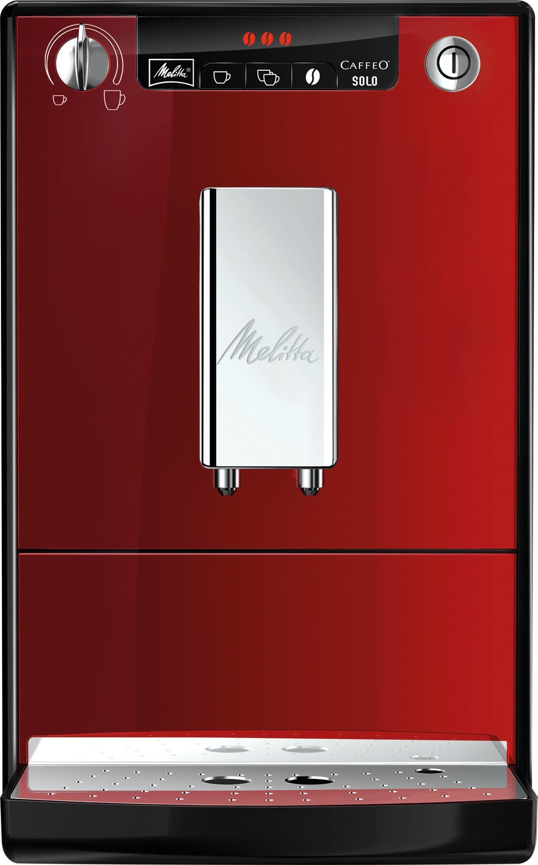 Melitta Kaffeevollautomat Solo® E950-204, chili-red, Perfekt für Café crème & Espresso, nur 20cm breit