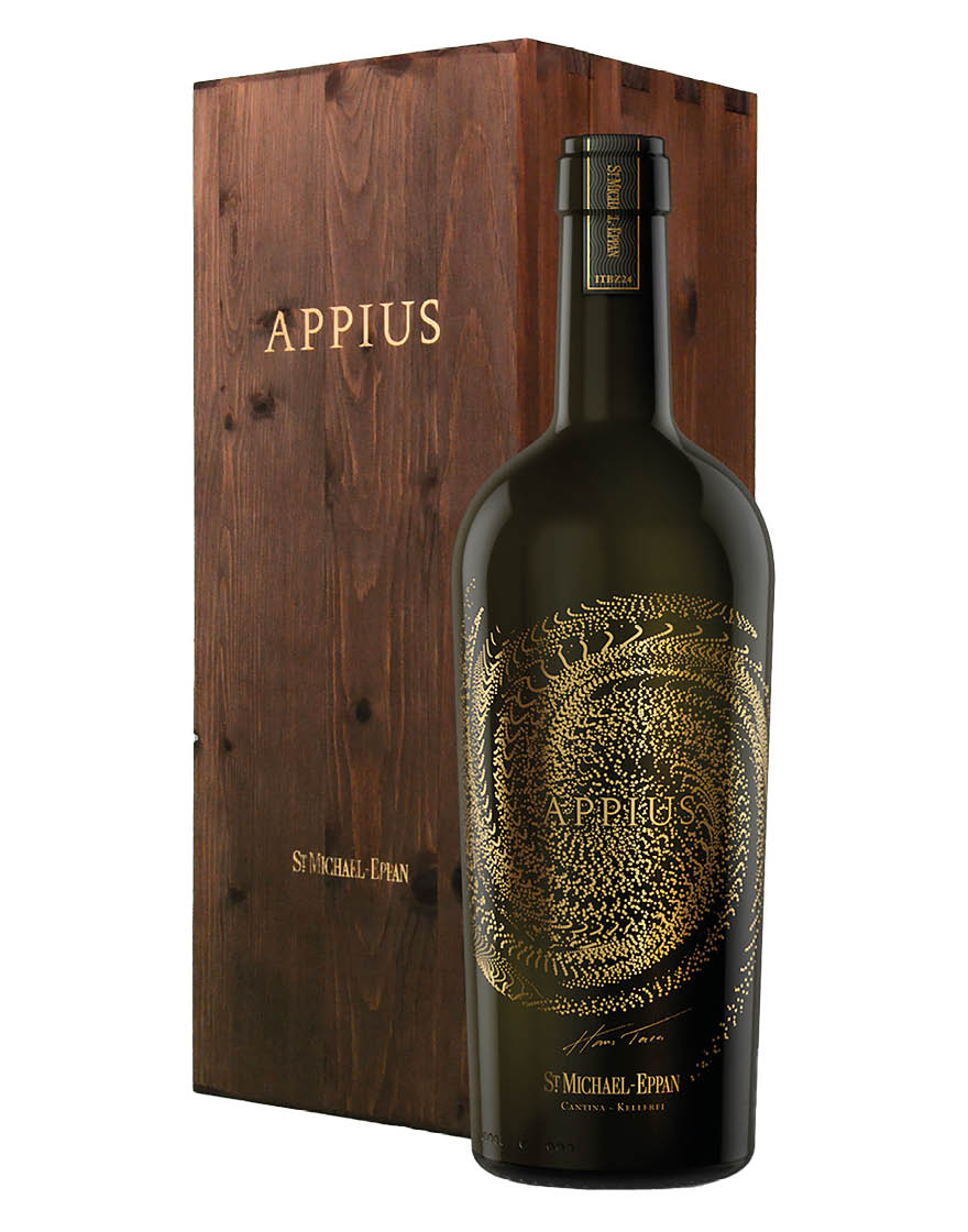 Südtirol - Alto Adige DOC Appius 2018 Saint Michel Eppan 0,75 ℓ, Caisse bois